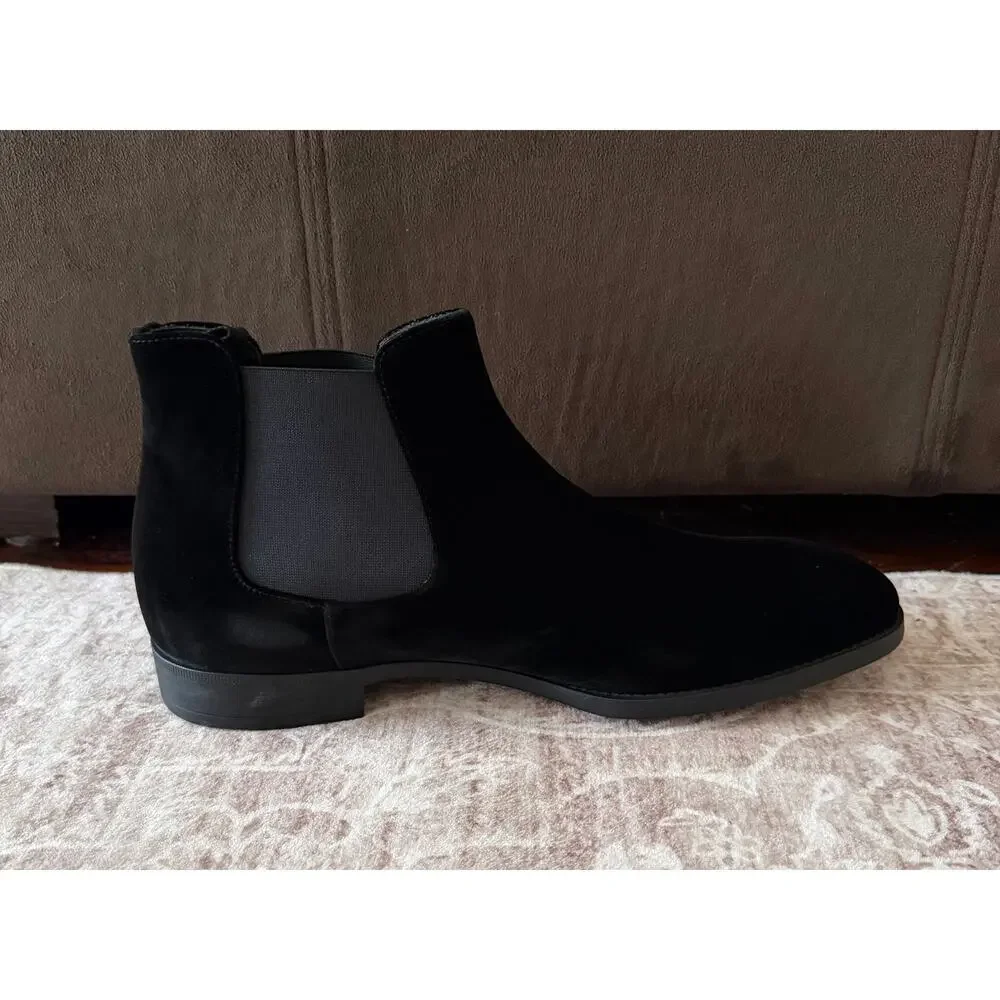 $995 NIB Giorgio Armani Black Velvet Chelsea Boots – Men's Size 11 / EU 44